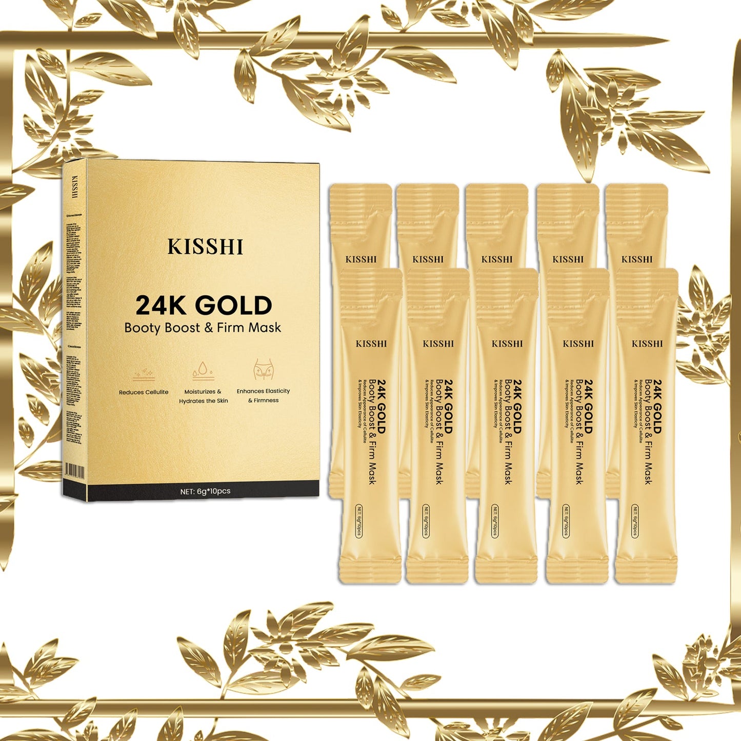 🔥Last Day Discount🔥KISSHI™ 24K Gold Booty Boost & Firm Mask 💖 2