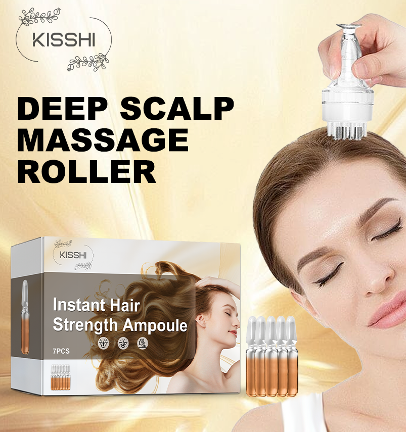 KISSHI™ Deep Scalp Massage Roller (Includes Hair Strengthening Ampoule)