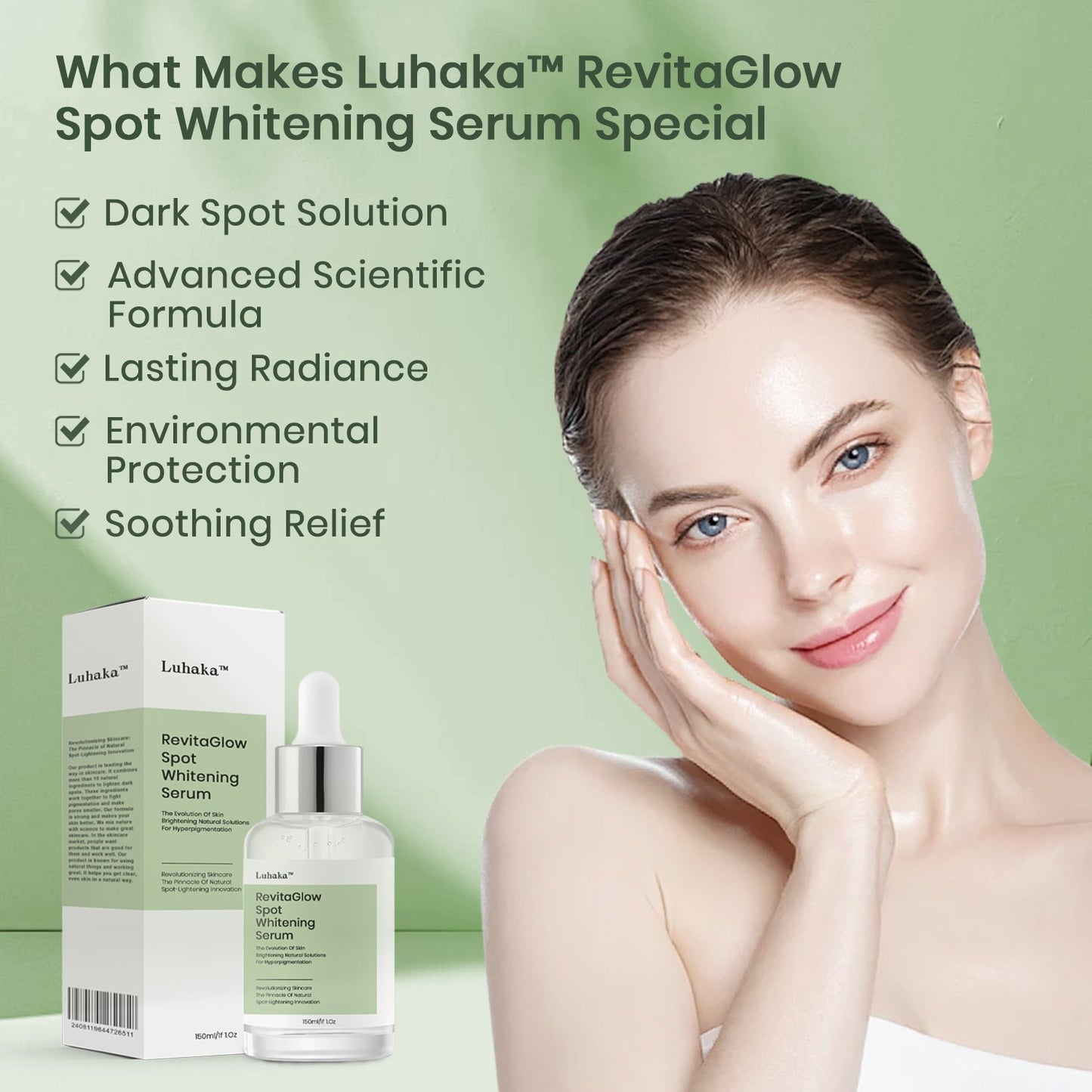 [👑Official Brand Store👑]Luhaka™ RevitaGlow Spot Whitening Serum (High Volume 150ml)-HM