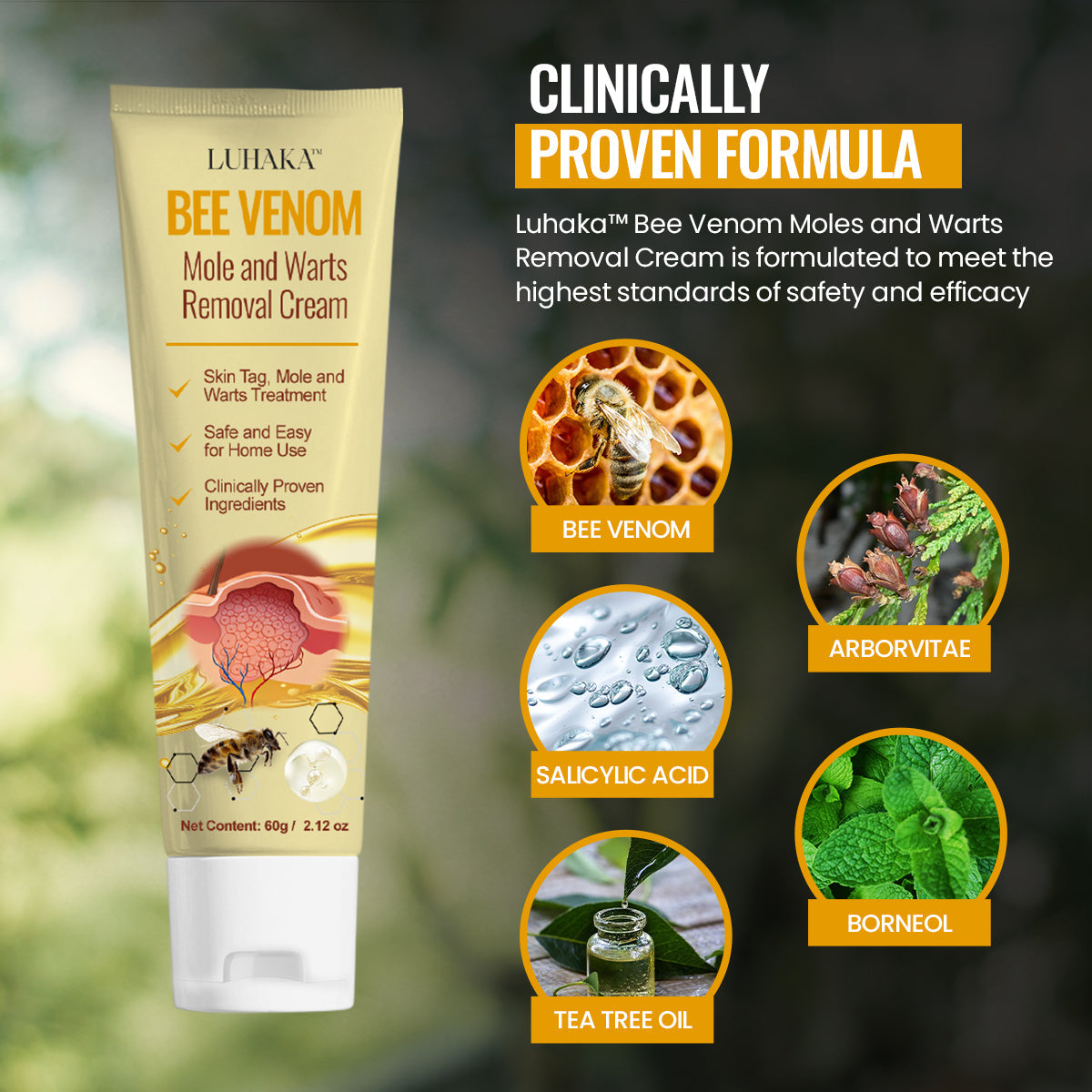 Luhaka™ Bee Venom Mole and Warts Removal Cream 💠High Capacity*60g💠8