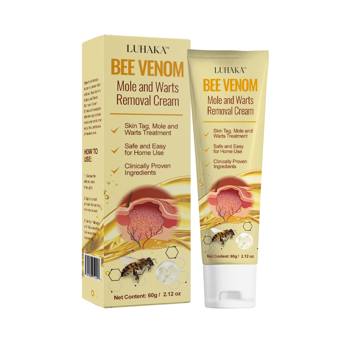 Luhaka™ Bee Venom Mole and Warts Removal Cream 💠High Capacity*60g💠6